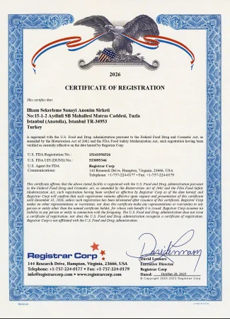FDA CERTIFICATE