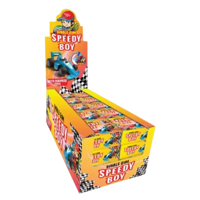 Speedy Boy - Tutti Frutti Flavoured Bubble Gum With Suprise Toys & Automobile Cards