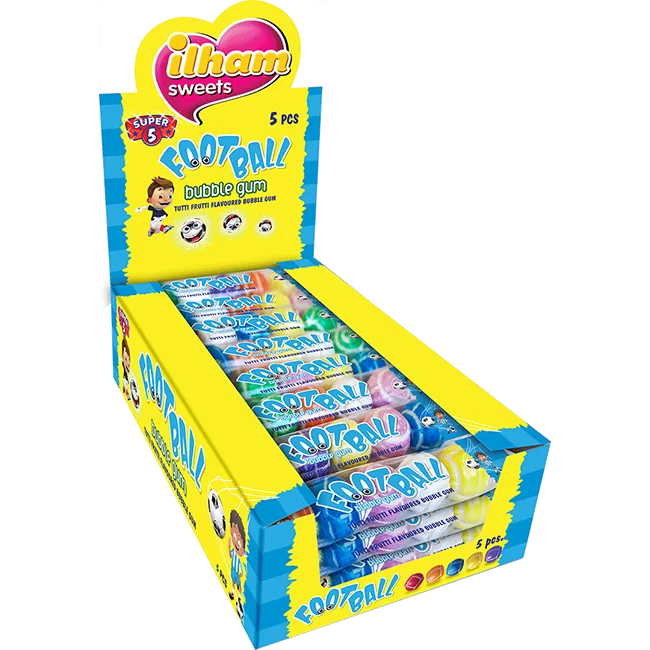 Super 5 - Football Tutti Frutti Flavoured Bubble Gum