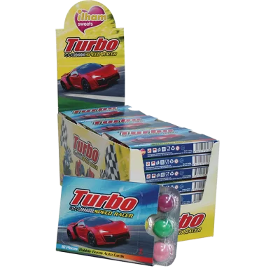 Turbo Speed Racer - 10 Pcs Tutti Frutti Flavoured Bubble Gum/
