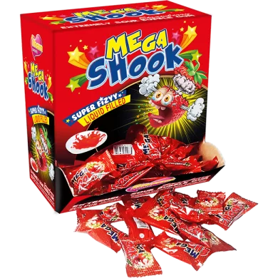 Mega Shook Strawberry Flavoured Sour Bubble Gum