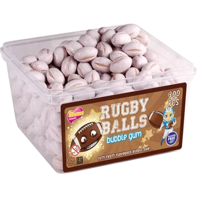 Rugby Ball tutti Frutti Flavoured Bubble Gum