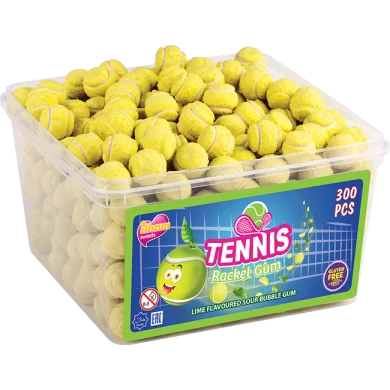 Tennis Racket Lime / Lemon Flavoured Bubble Gum