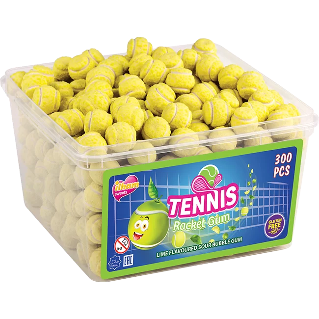 Tennis Racket Lime / Lemon Flavoured Bubble Gum