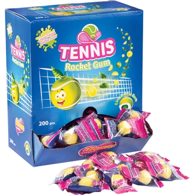 Tennis Rocket Lime / Lemon Flavoured Bubble Gum