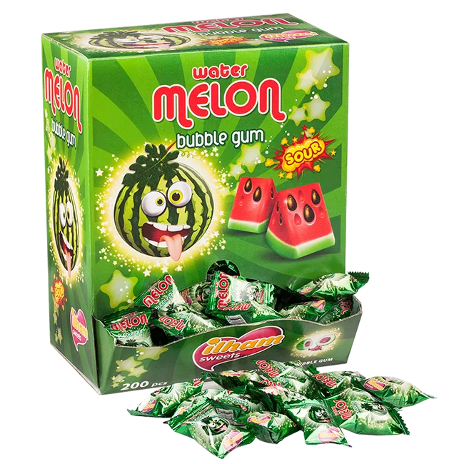 Watermelon Flavoured Bubble Gum (With Black Seeds)